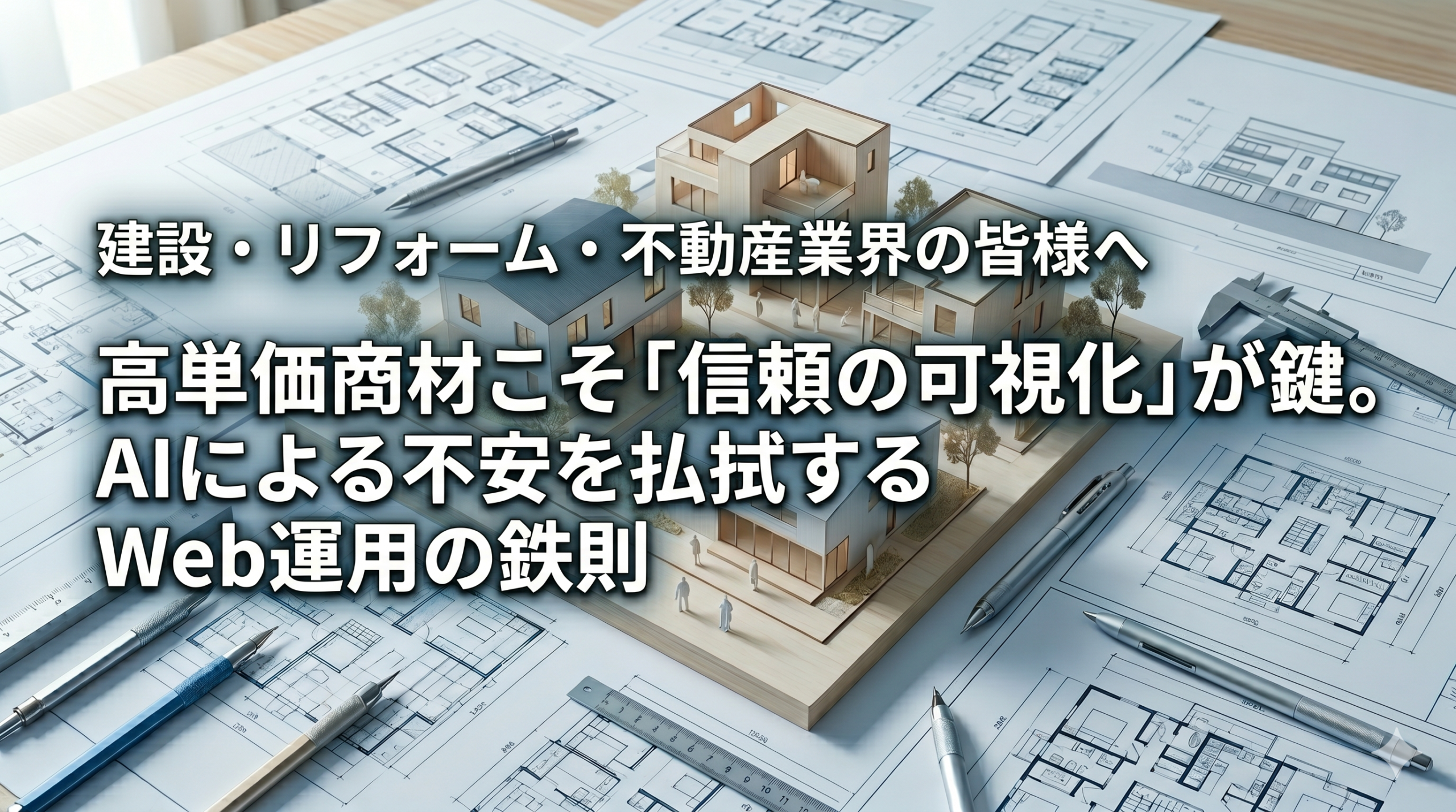 【建設・リフォーム・不動産業界の皆様へ】高単価商材こそ「信頼の可視化」が鍵。AIによる不安を払拭するWeb運用の鉄則
