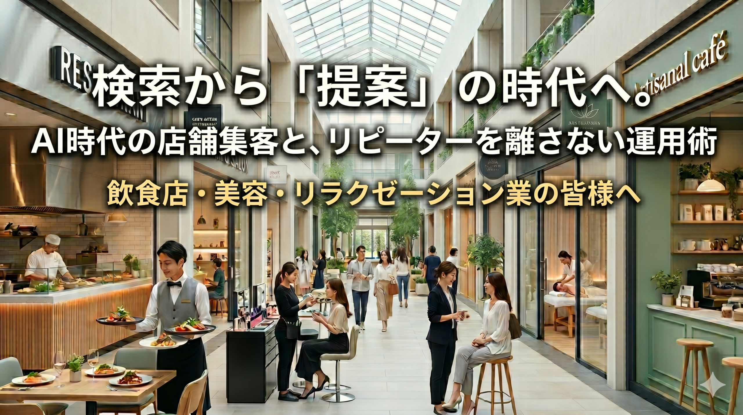 【飲食店・美容・リラクゼーション業の皆様へ】検索から「提案」の時代へ。AI時代の店舗集客と、リピーターを離さない運用術